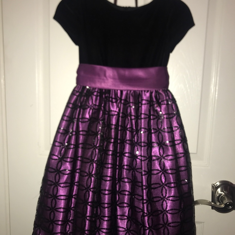 Cinderella, black & purple sequin kids dress